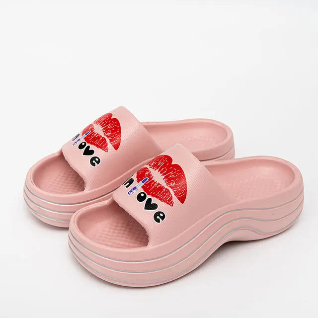 Sexy Lip Print Women Summer Slippers SH3 YEECHOP