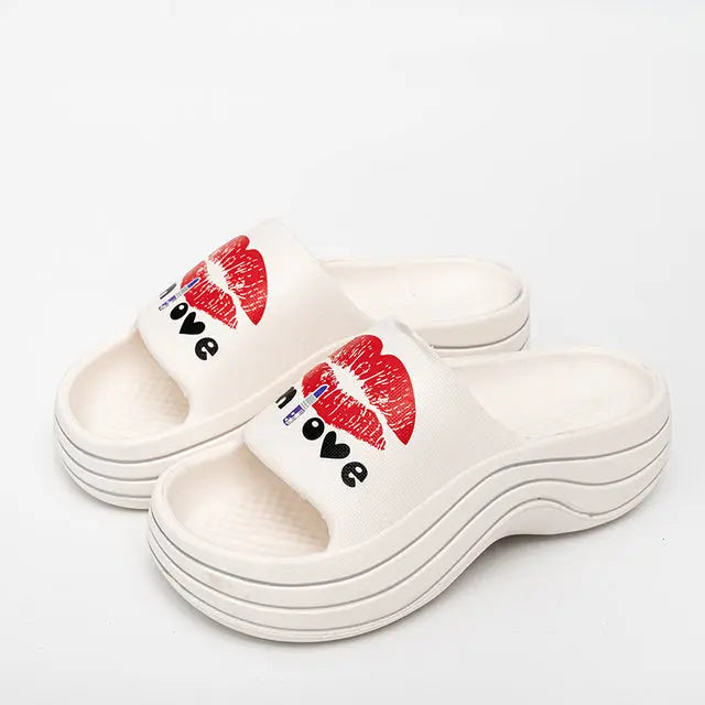 Sexy Lip Print Women Summer Slippers SH3 YEECHOP