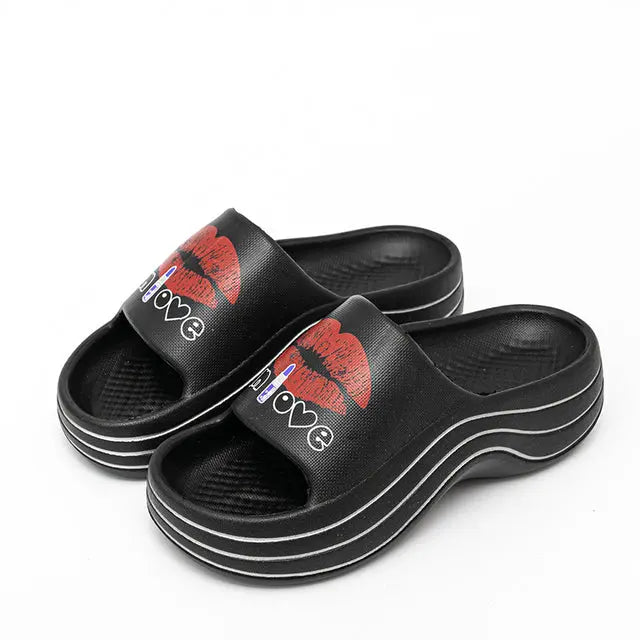 Sexy Lip Print Women Summer Slippers SH3 YEECHOP