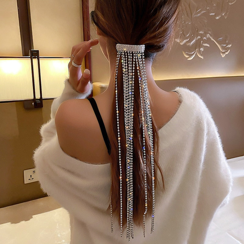 Rhinestone Tassel Hairpin WG19 YEECHOP