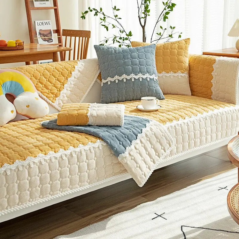 Short Four Seasons Plush Sofa LS5 YEECHOP