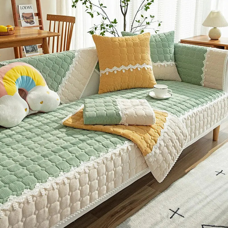 Short Four Seasons Plush Sofa LS6 YEECHOP