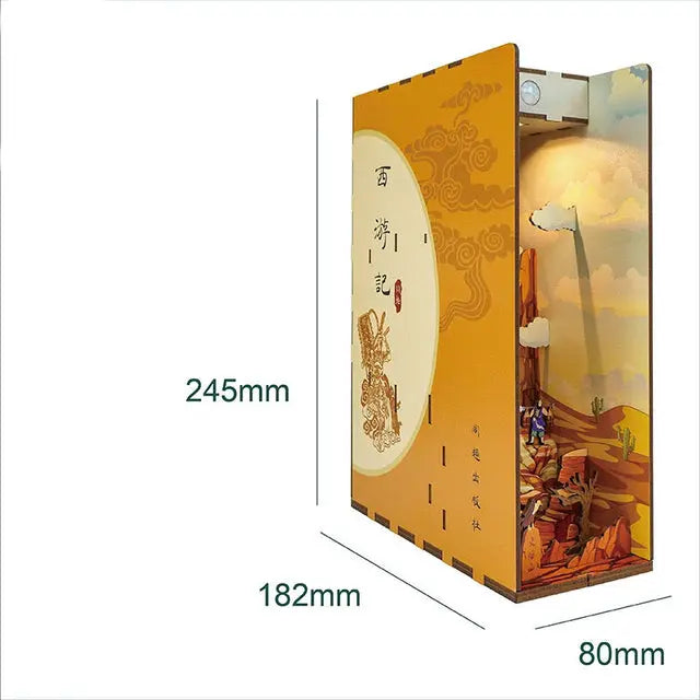 Vintage Wooden Book Nook Stand Night Light LT23 YEECHOP