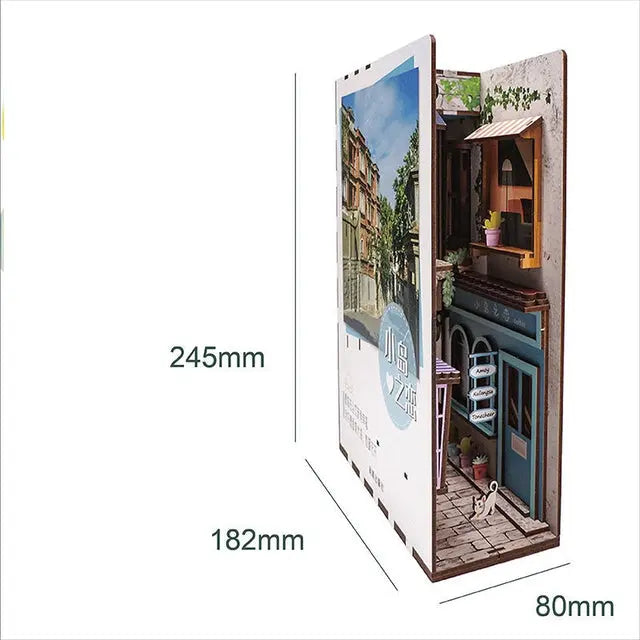 Vintage Wooden Book Nook Stand Night Light LT23 YEECHOP